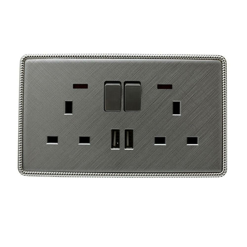 Brushed Chrome Screwless Light Switches & Socket