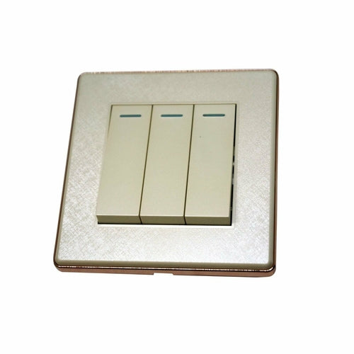 1/2/3 Gang Wall Switch Screw less Brushed Gold Light Switch~3616