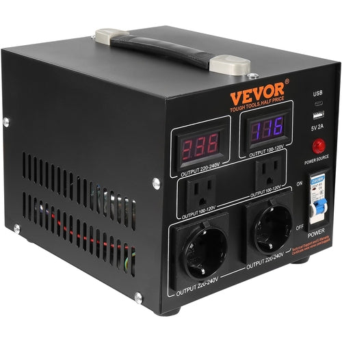 Voltage Converter Transformer, 2000VA, Heavy Duty Step Up/Down
