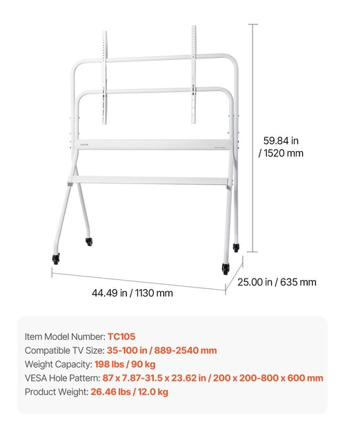 Rolling TV Stand, Mobile TV Cart for 35-100 Inch LED/LCD/OLED